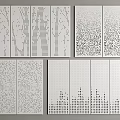 Modern Perforated Panel Designs Featuring Diverse Hole Patterns And Textures 3d model