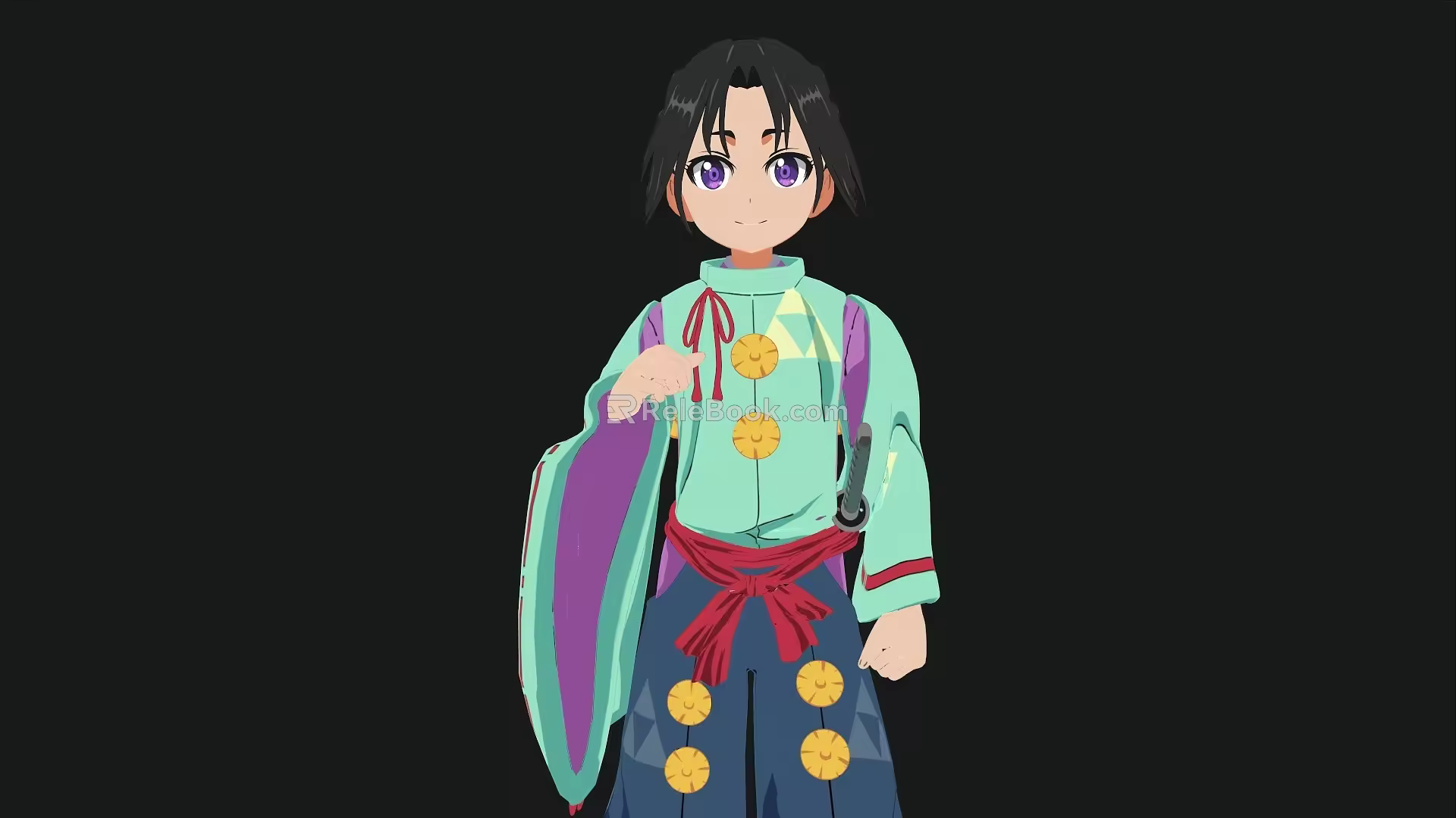 Cartoon Characters Cartoon Characters Two-dimensional Three-shading Two-material Japanese Style Characters Men Ancient Characters Cartoon 3d model