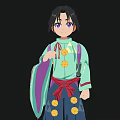 Cartoon Characters Cartoon Characters Two-dimensional Three-shading Two-material Japanese Style Characters Men Ancient Characters Cartoon 3d model