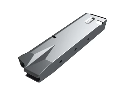 Silver Metal Industrial Component With Elongated Shape And Mounting Holes Precision Engineered For Mechanical Applications 3d model