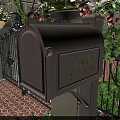 European style Townhouse With Beige Exterior Arched Windows And Wrought Iron Gate