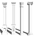 French Roman Column Component Column 3d model