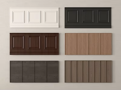 Various Colors And Designs Of Wainscoting Panels For Interior Wall Decoration 3d model