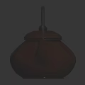 Decorative Brown Teapot With Bamboo Leaf Pattern Handle And Lid For Daily Household Use