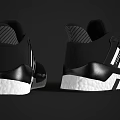 Stylish Black And White Athletic Sneakers With Neon Green Details