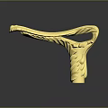 Artistic Golden Decorative Sculpture With Unique Curved Shape Shiny Surface And Intricate Texture