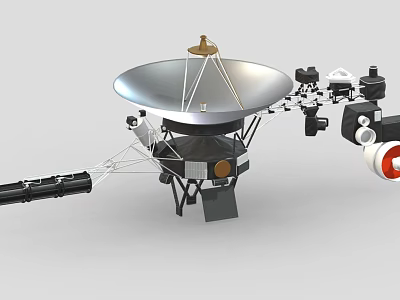 Advanced Deep Space Probe With Parabolic Antenna And Scientific Instruments 3d model