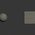 Wooden Stone Sphere and Square Slab with Textured Surface and Reflection on Gray Background