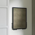 White Paneled Screen in Modern Interior With Black Frame Decorative Painting Light Colored Wall
