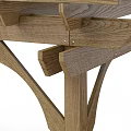 Natural Wood Pergola With Classic Outdoor Beam And Column Structure