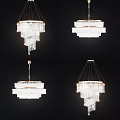 Elegant Modern Crystal Chandeliers With Hanging Crystal Strips And Circular Design
