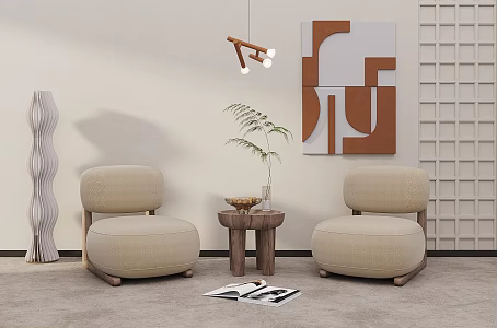 Silent leisure sofa combination 3d model