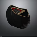 Black Decorative Bowl Design With Red And Gray Checkered Interior And Golden Edge