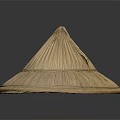 Conical Bamboo Hat Natural Brown Handwoven Traditional Design Isolated Dark Background With Reflection