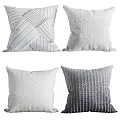 Textured Decorative Throw Pillows With Woven Stripes Geometric Patterns And Neutral Color Tones