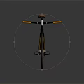Vintage Style Bicycle With Black Frame Brown Leather Seat Orange Handlebars And Spoked Wheels