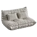 Modern Soft Padded Two-Seater Sofa With Ruched Cushions And Comfortable Design 3d model
