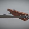Traditional Crossbow Weapon With Wooden Body Metal Components And Taut Bowstring Design Structure