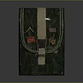 Durable Green Canvas Bag With Beige Strap And Decorative Patches For Daily Essentials