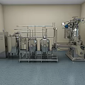 Stainless Steel Industrial Equipment Production Line With Control Panel And Machinery Components