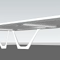 Modern Pergola Structure Design With White Geometric Legs And Open Top Framework