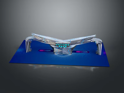 EUPHORIA LIVE Stage 3D Model Design With Silver Structure And Blue Base 3d model