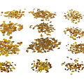 Garden Decorative Scattered Autumn Leaves In Yellow Orange Red Tones And Various Shapes
