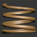 Luxury Gold Snake Design Coiled Bracelet With Textured Surface And Gemstone