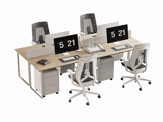 Modern Office Desk and Chair Staff Station Computer Desk and Chair 3d model