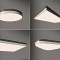 Modern Ceiling Lights With Various Shapes White Shades And Metal Frames 3d model