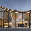 New Chinese Style Sales Office Building Large Roof Wuhan Ocean Community Center Demonstration Area Sales Office 3d model