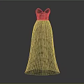 Elegant Strapless Long Dress With Decorative Pattern Top And Shiny Fabric Skirt