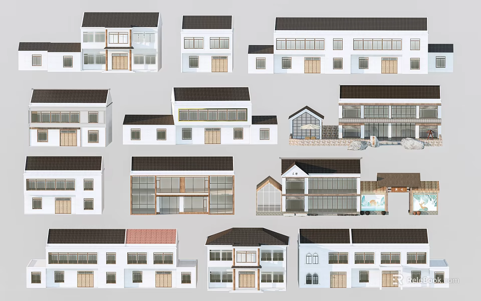 Traditional Chinese Style Buildings With Multiple Roof Designs And Architectural Features 3d model 