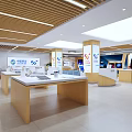 China Telecom Digital Store Modern Interior With Wooden Display Counters And Electronic Devices 3d model