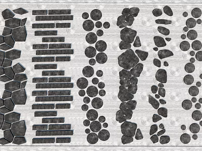 Stepping Stones Path Design With Natural Stone In Various Shapes And Arrangements 3d model