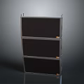 Durable Three Tier Electronic Equipment Storage Rack With Metal Frame And Black Panels