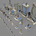 Futuristic Sci Fi City Architecture With Modern Glass Facades And