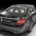 Black Mercedes Luxury Sports Sedan With Chrome Accents And Alloy Wheels