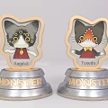 Cat Shaped Decorative Dolls With Ragdoll Tuxedo Designs And Monster Bases
