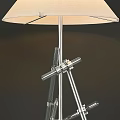 Unique Shaped Modern Table Lamp With Metal Tripod Base And Fabric Shade