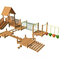 Modern slide children'slide combination 3d model