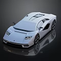 White Modern Sports Car With Sleek Aerodynamic Body And Unique Headlights