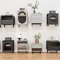 Stylish Modern Bedside Tables With Various Designs And Decorative Plants Lamps