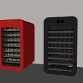 Sleek Red And Black Compact Mini Fridges With Multiple Storage Shelves And Modern Design