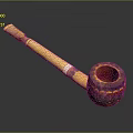 Decorative Ornament Set with Pipe Shaped Design Yellow Long Handle and Multicolored Head