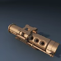 Tactical Weapon Launcher Device With Gold Metallic Finish And Tubular Structure Design