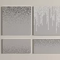 Stylish Gray Gradient Wall Panels Four Piece Set With Dot Patterns And Line Designs