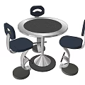 Modern Round Tea Table With Metal Frame And Upholstered Chairs Set 3d model