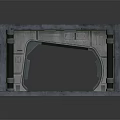Modern Industrial Style Concrete Architectural Structure With Arched Opening And Metal Frame Details