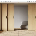 Modern Interior Design With Wooden Sliding Doors And Light Wooden Floor Plus Sofa